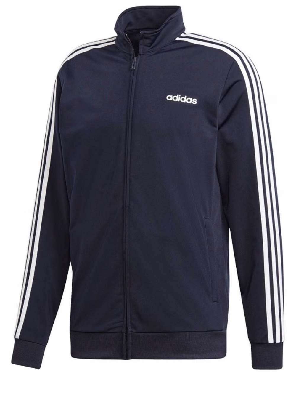 ADIDAS ESSENTIALS 3-STRIPES TRICOT TRACK JACKET NAVY BLUE MEN’S MEDIUM